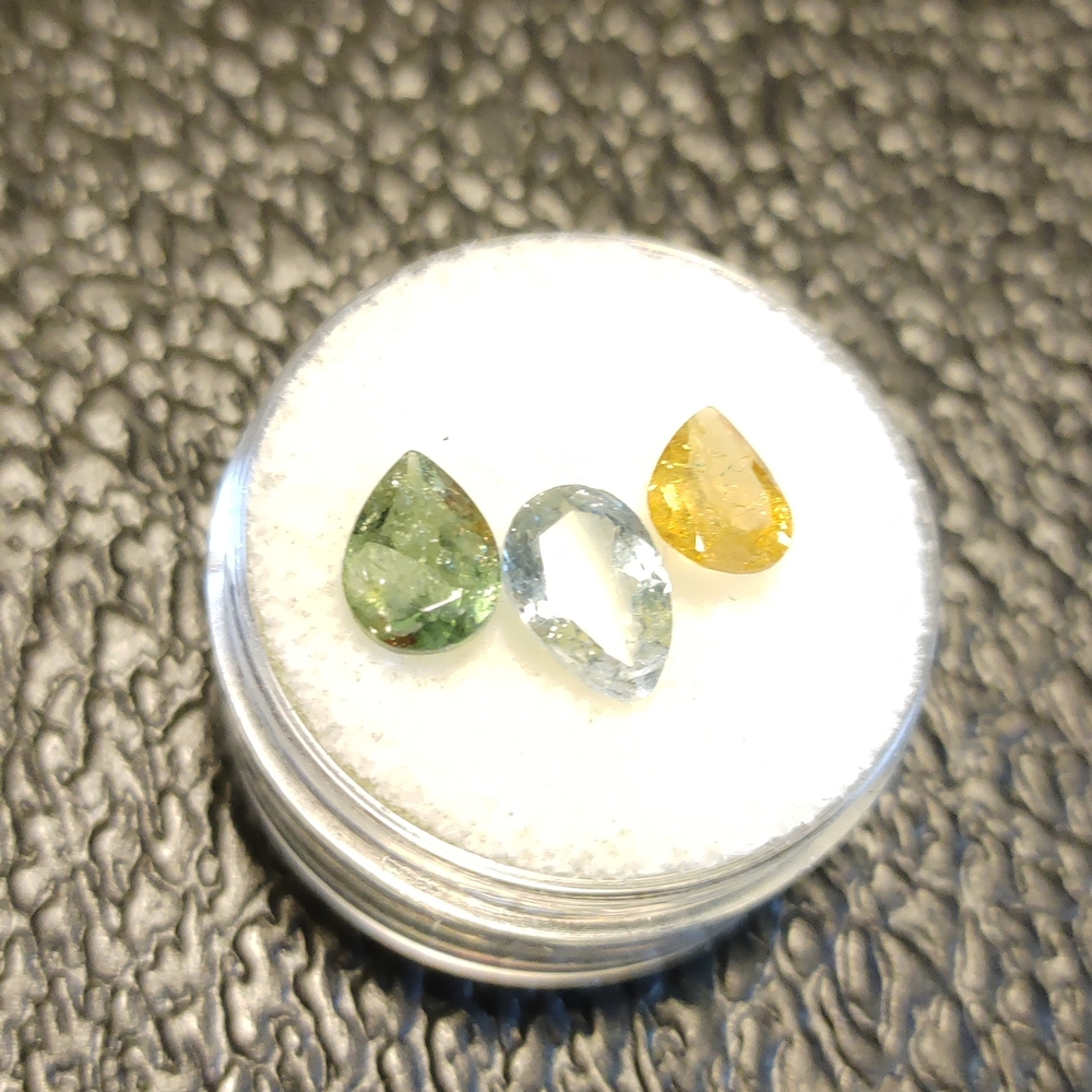 Faceted Yellow Blue Green Tourmaline Gemstones #142